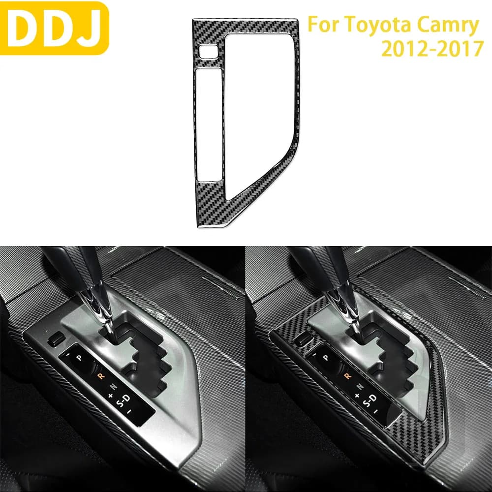 For Toyota Camry 2012-2017 Asian Edition Car Accessories Carbon Fiber Interior Gear Panel Frame Stickers