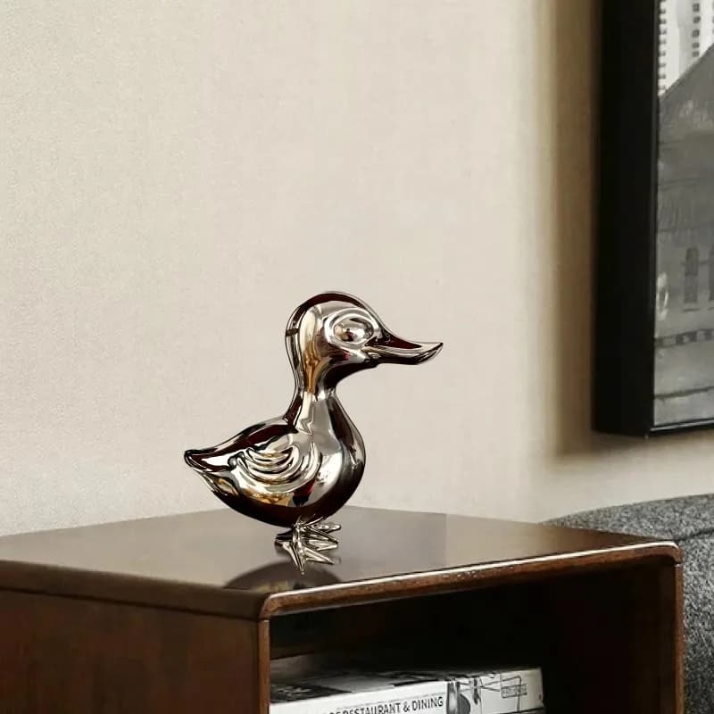 【Popular】Modern Home Decor Metal Craft Animal Stainles Steel Duck Sculpture Factory Mirror Polishing izable Colors