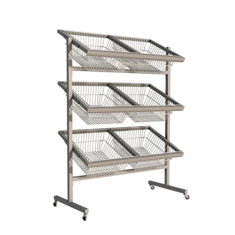 Fruit and vegetable shelves, supermarket display shelves, vegetable and fruit store shelves, promotional shelves