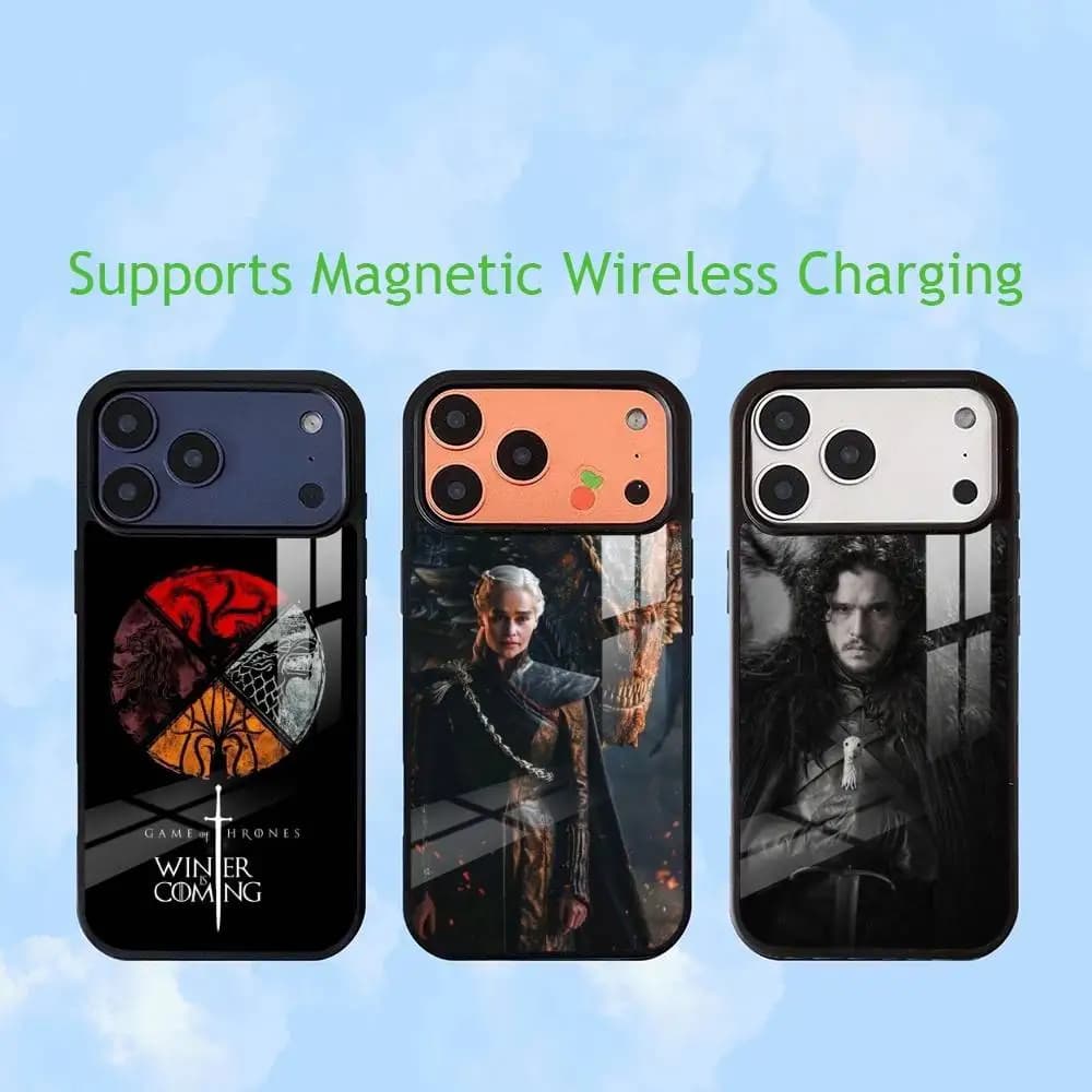 TV Game of T-Thrones  Luxury Glass Phone Case For iPhone17,16,15,14,13,12,11 Plus,Pro Allows magnetic wireless charging