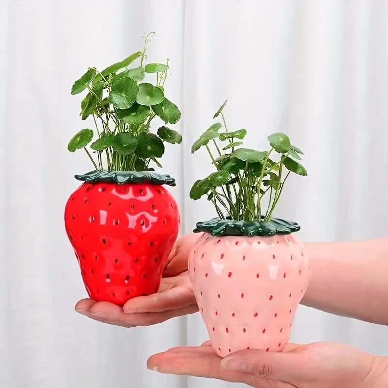 Strawberry Vase Ceramic Hydroponic Living Room Desktop Pot Entrance Hall Fresh Home Decoration Grass Flower Arrangement