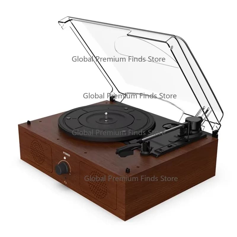 Hot Sales Music Vintage Wooden Rechargeable Wireless Port-able DAB Radio Turntables Vinyl Record Player