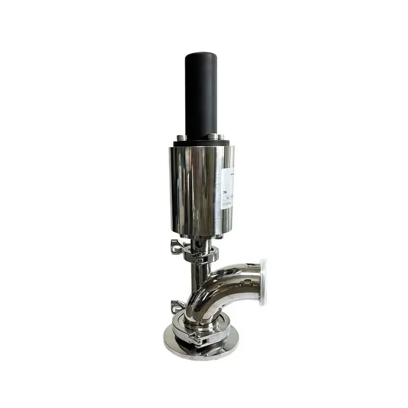 Sanitary Stainless Steel Sterile Aseptic 45 Deg Elbow Type Pneumatic Control Valve Flush Tank Bottom Valve
