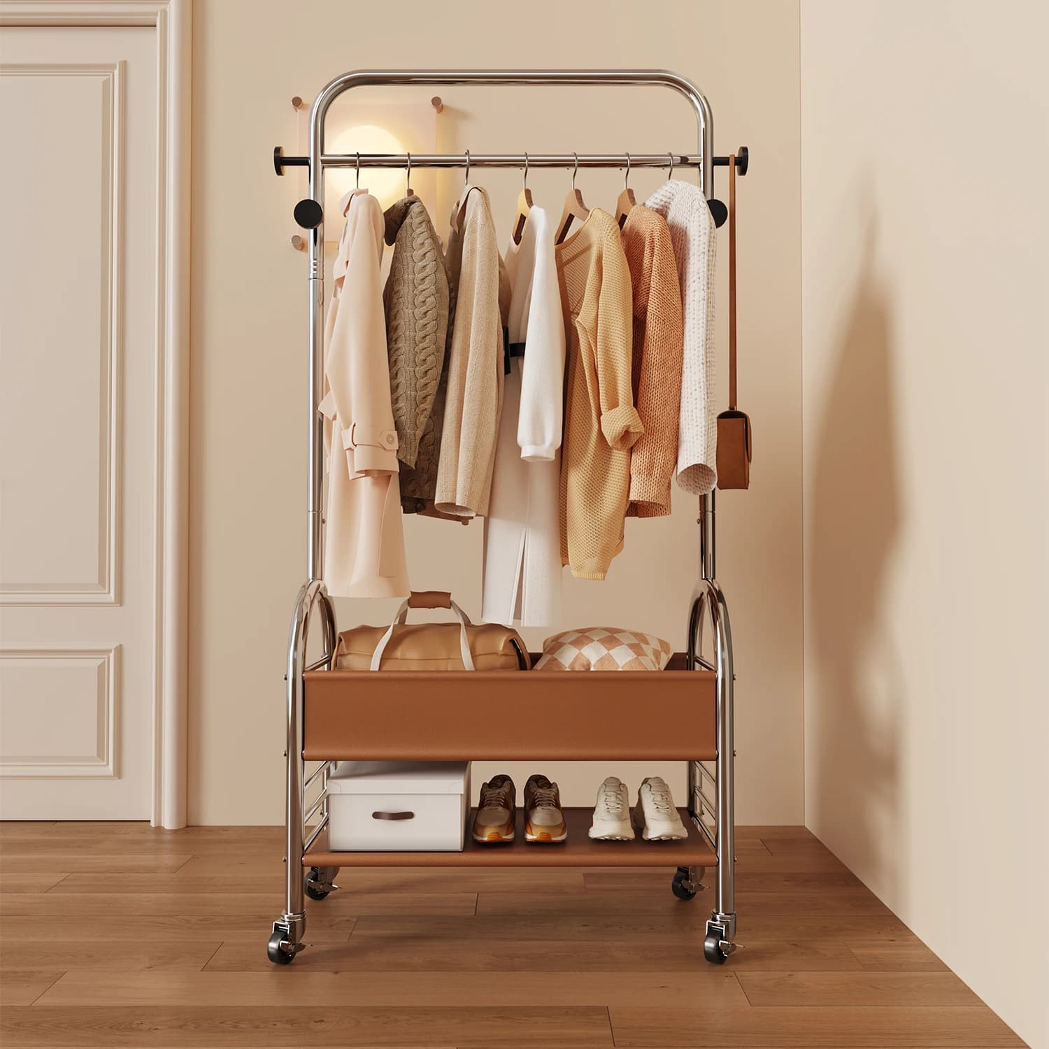 Hallway Simple Coat Rack Display Bedroom Indoor Hanging Coat Rack Open Bedroom Clothing Rail Minimalist Metal Perchero Furniture