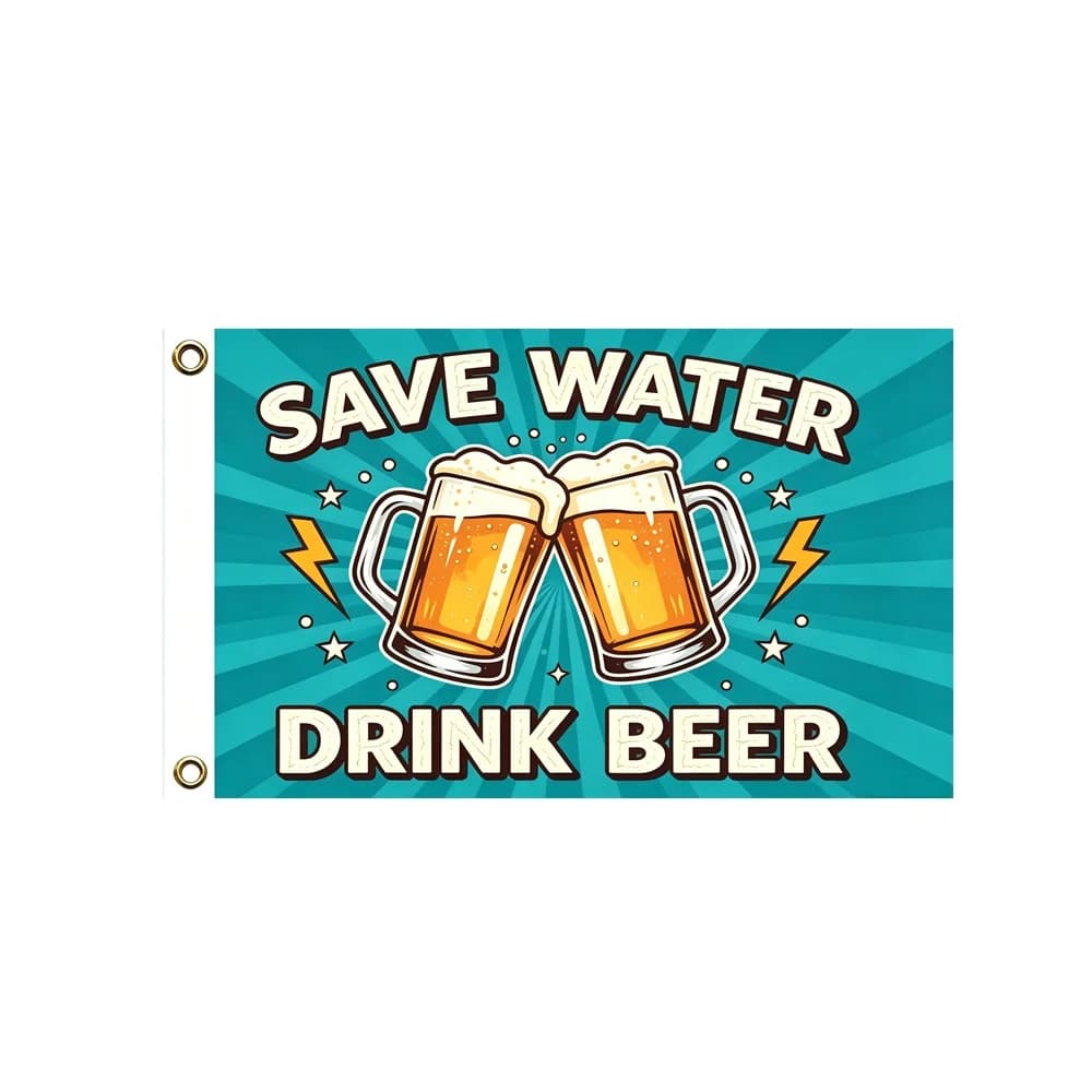 Save Water Drink Beer Flag 2x3ft 3x5ft Polyester Banner Funny Bar Sign Outdoor Garden Party Wall Decor