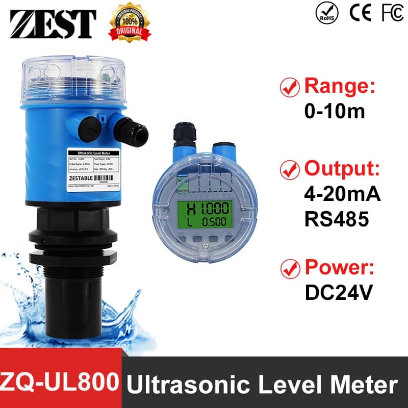 Ultrasonic Water Level Sensor Wireless Distance Meter 0-10M Range 4-20mA RS485 Output DC24V Power Supply Ultrasonic Level Meter