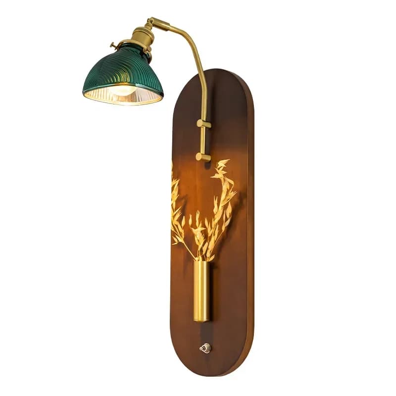 Living room Bedroom Bedside Vintage aisle Entrance Study Japanese decorative painting Wood panel wall lamp