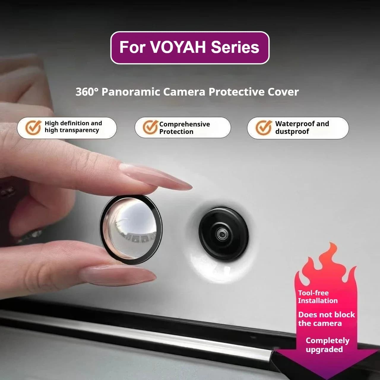 For VOYAH Dreamer Dream Free Courage Passion Upg Car Camera Protection Cover 360° Panoramic Anti-fog Function Camera Lens Cover