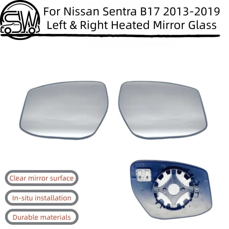 For Nissan Sentra B17 2013-2019 Left & Right Heated Mirror Glass