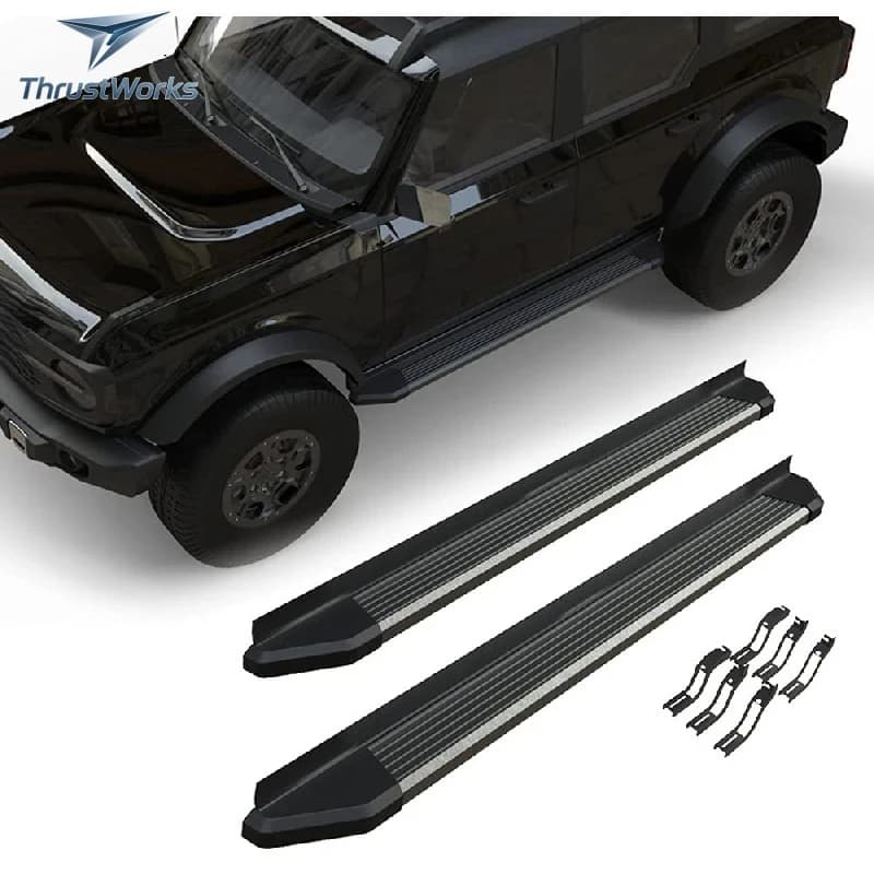 Lightweight Aluminum  Side Step Running Boards Bronco 4 2022 2023 Bars