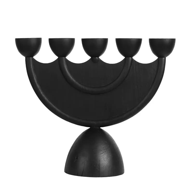 Minimalist medieval modern resin black candlestick ornament, model room living room desktop home soft decoration