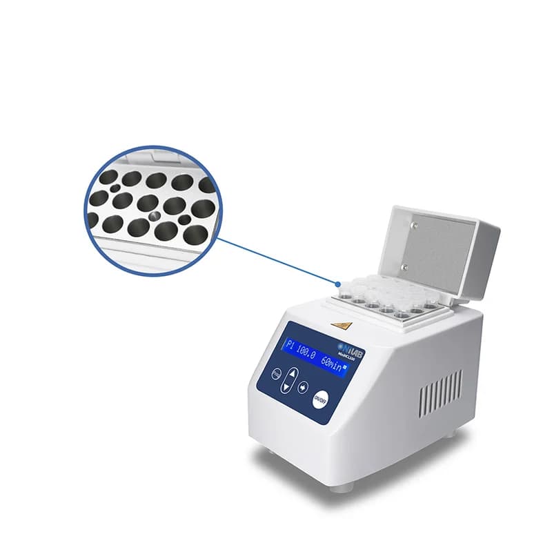 Laboratory Heating Equipment 0.2-50ml Temperature Control Cool&Heat LED Display 9 Programs Mini Dry Bath Incubator 0-100