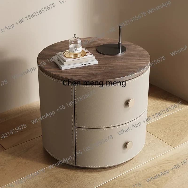 Round Luxury Design Bedside Table Trendy Premium Aesthetic Elegant Bedside Table Modern Unique Mesita De Noche Bedroom Furniture