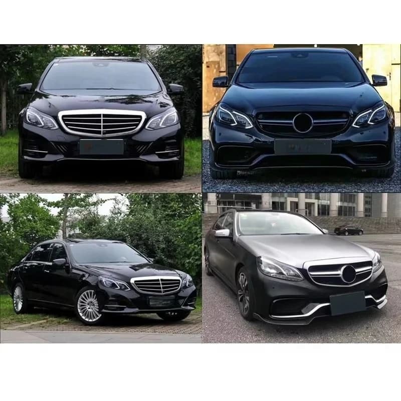E Class W212 2014-2016 Upgrade E63 Front Bumper Grille Diffuser PP Material Side Skirts