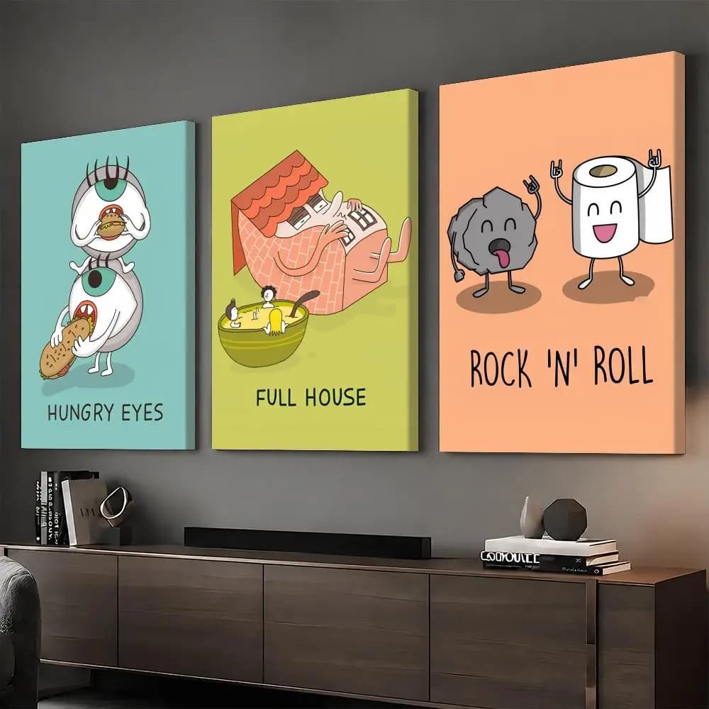 Funny Cartoon Fancy Ins Art Painting Calligraphy HD Modern Style Inner Frame Canvas Bedroom Room Hallway Wall Art Decor