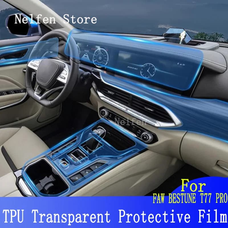 For FAW Bestune T77 PRO 2023 2024 Car Panel Film Accessories Dashboard Navigation Protective Sticker Interior Anti-Scratch Film