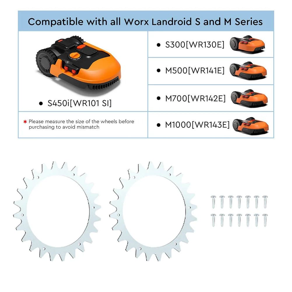 Heavy-Duty Stainless Steel Traction Plates For Worx For Landroid Mowers - 2-Pack Anti-Slip Robotic Lawnmower Traction Spikes