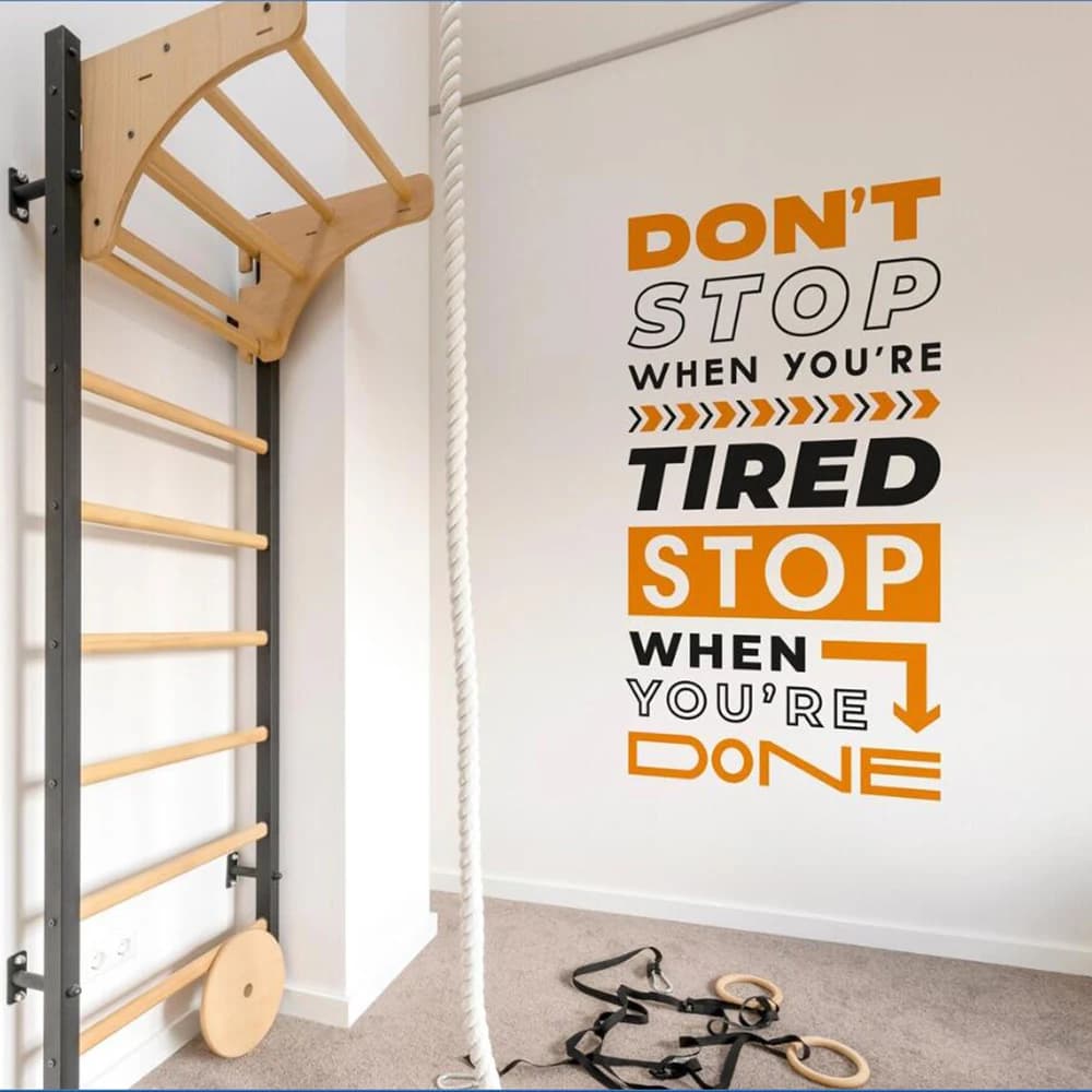 Don't Stop When You're Tired Stop When You're Done Gym Wall Sticker Decal Motivational Workout Training Fitness  Decor