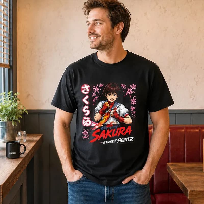 Street Fighter Graphic T-shitr Gift for Gamer Retro Arcade Fighting Game Classic Tee 0813 Hadouken World Warriors Unisex Top