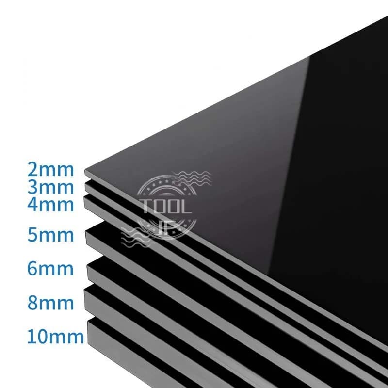 2-10mm Thick Glossy Black Acrylic Sheet PMMA Organic Glass Boards Sizes 100x100 150x150 150x200 200x200 300x300mm DIY Projects