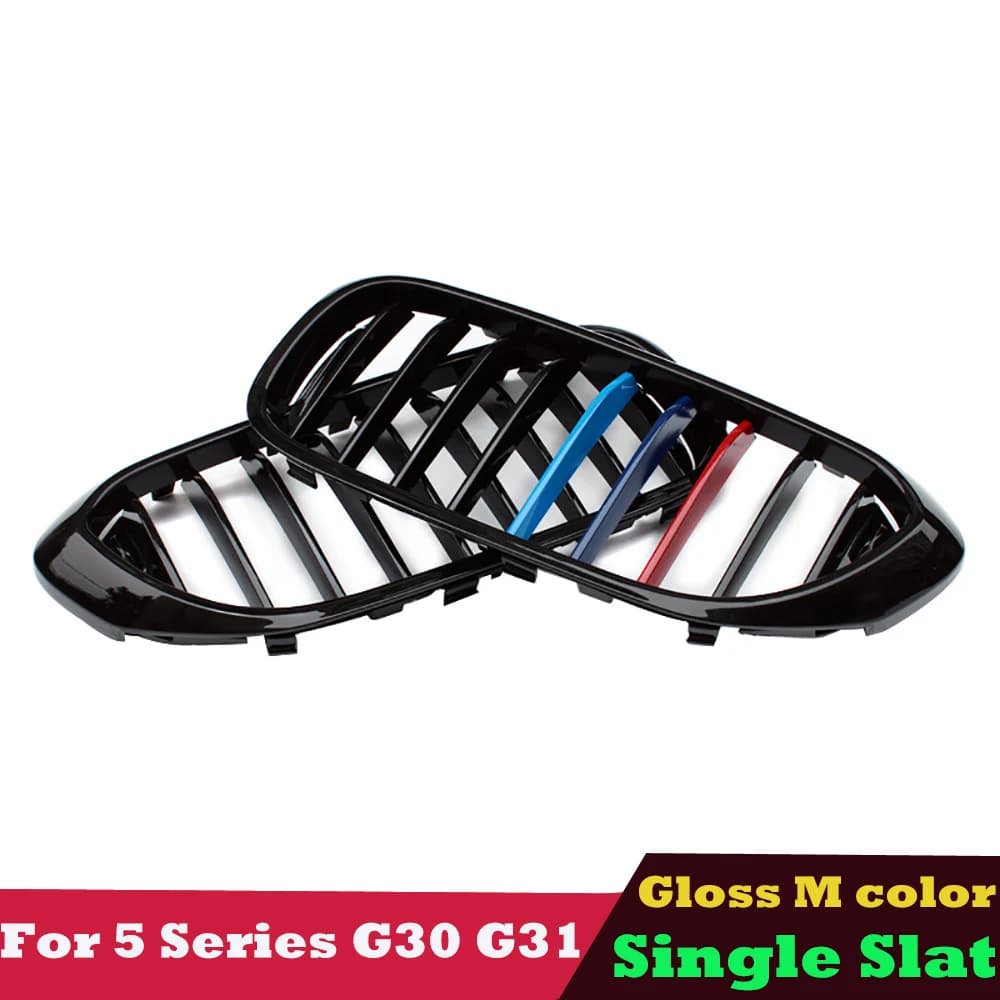 ABS 1-Slat Gloss M color Front Bumper Grille Mesh for BMW 5 Series G30 pre lci 520i 530i 540i 530d 2017-2020