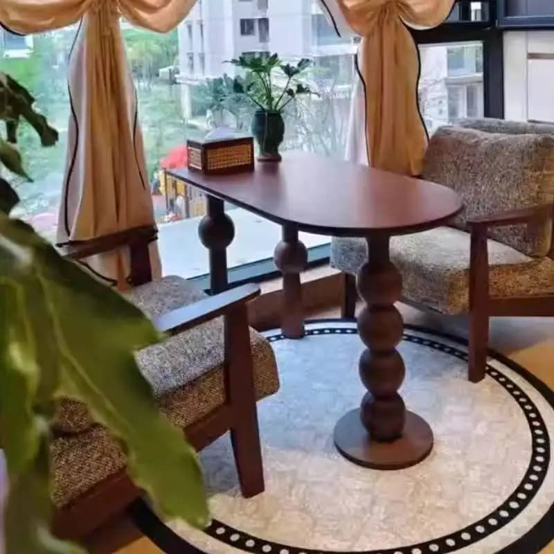 Small Space Dining Table Brown Legs Designer Coffee Console Dining Table Dinette Wood Modern Mesa De Jantar Furniture Home