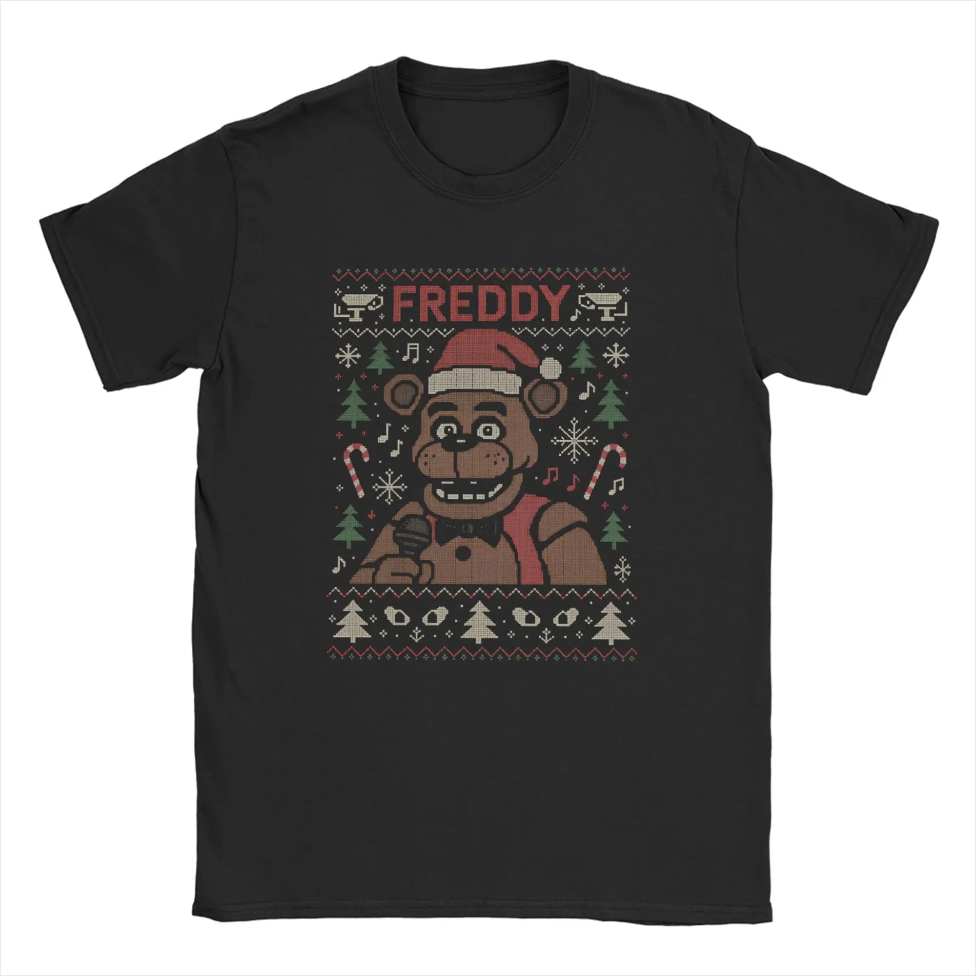 FNAF At Freddys 100 Cotton T Shirt For Couple Summer  Y2K Fun T Shirts O Neck Harajuku Tees Big Size Pattern Clothing