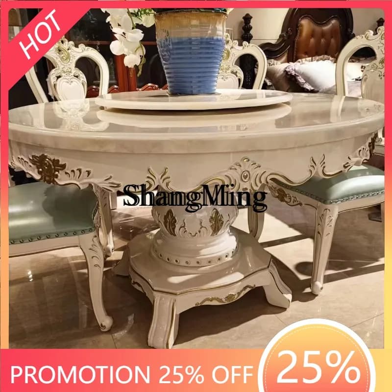 CL  home carved restaurant dining table dining chair retro simple table and chair combination