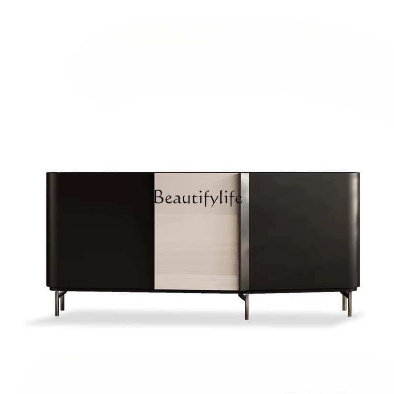 04Italian light luxury rock slab dining side cabinet modern simple entrance cabinet