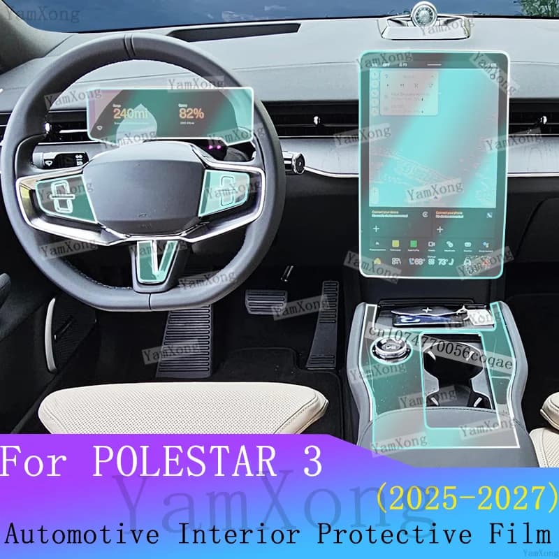 For POLESTAR 3 Car interior Kit Protection Film Navigation Dashboard screen Sticker Center Gear Panel scratch Transparent Film