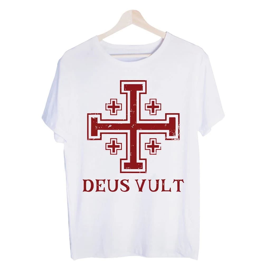 Men's Cross Graphic Tee, Short Sleeve Crew Neck T-Shirt for Casual Daily Wear and Street Style