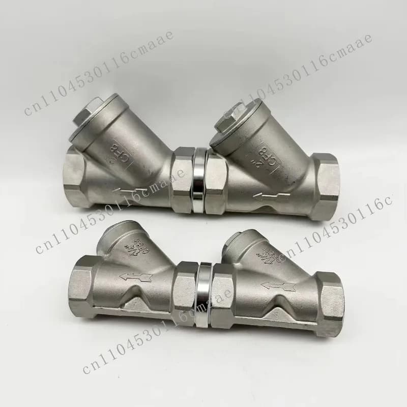Stainless Steel Y Type Check Valve with Internal Thread Anti-backflow Preventer High Pressure Backflow Valve Water 1/2 Port Size