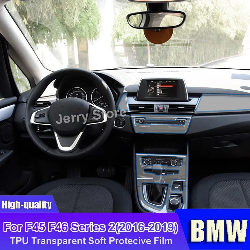 Transparent TPU Protective Film For BMW F45 F46 Series 2 (2016-2019) Car Interior Center Console Anti-scratch Repair Car Sticker