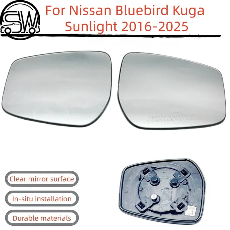 For Nissan Bluebird Kuga Sunlight 2016-2025 model rearview mirror lenses with heating function.