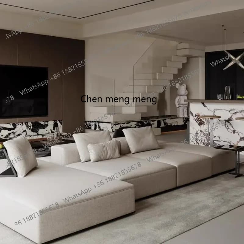 X Minimalist fabric sofa, Nakajima double-sided, modular sofa leather