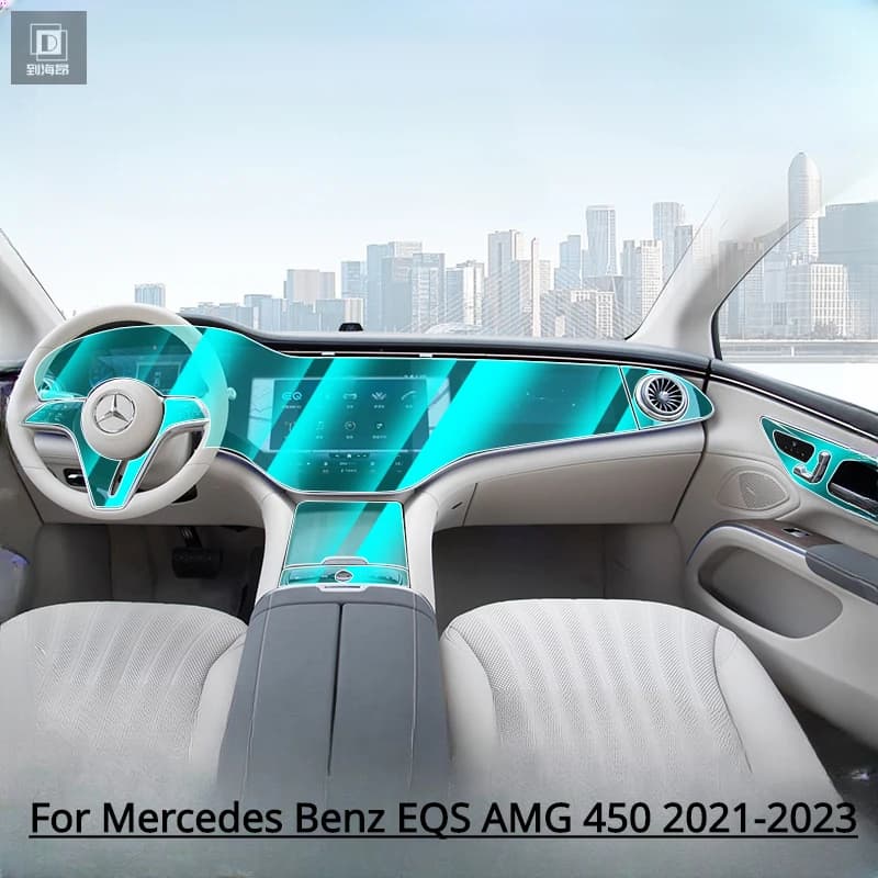 For Mercedes Benz EQS AMG 450 2021-2023 Center Console Navigation Screen Automotive Interior TPU Protective Film Anti-Scratch