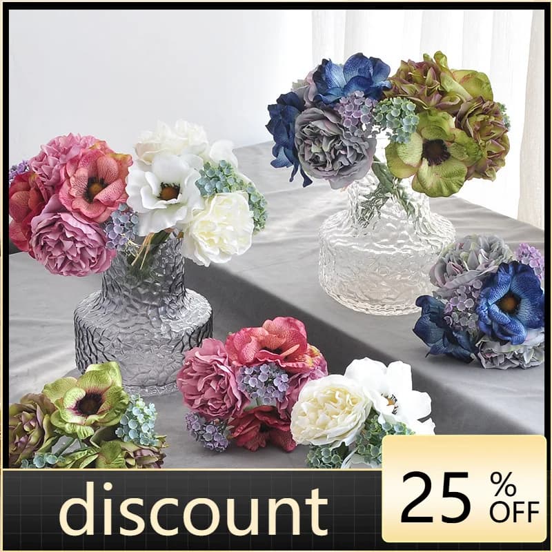LH wedding hand holding fake flower simulation bouquet home living room desktop decoration