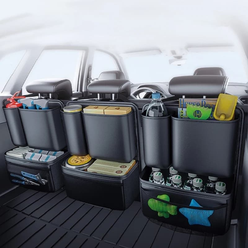 TazerApex Car Trunk Storage Bag Leatherette Seat Back Organizer Bag Detachable Hanging Universal Car Storage Pocket