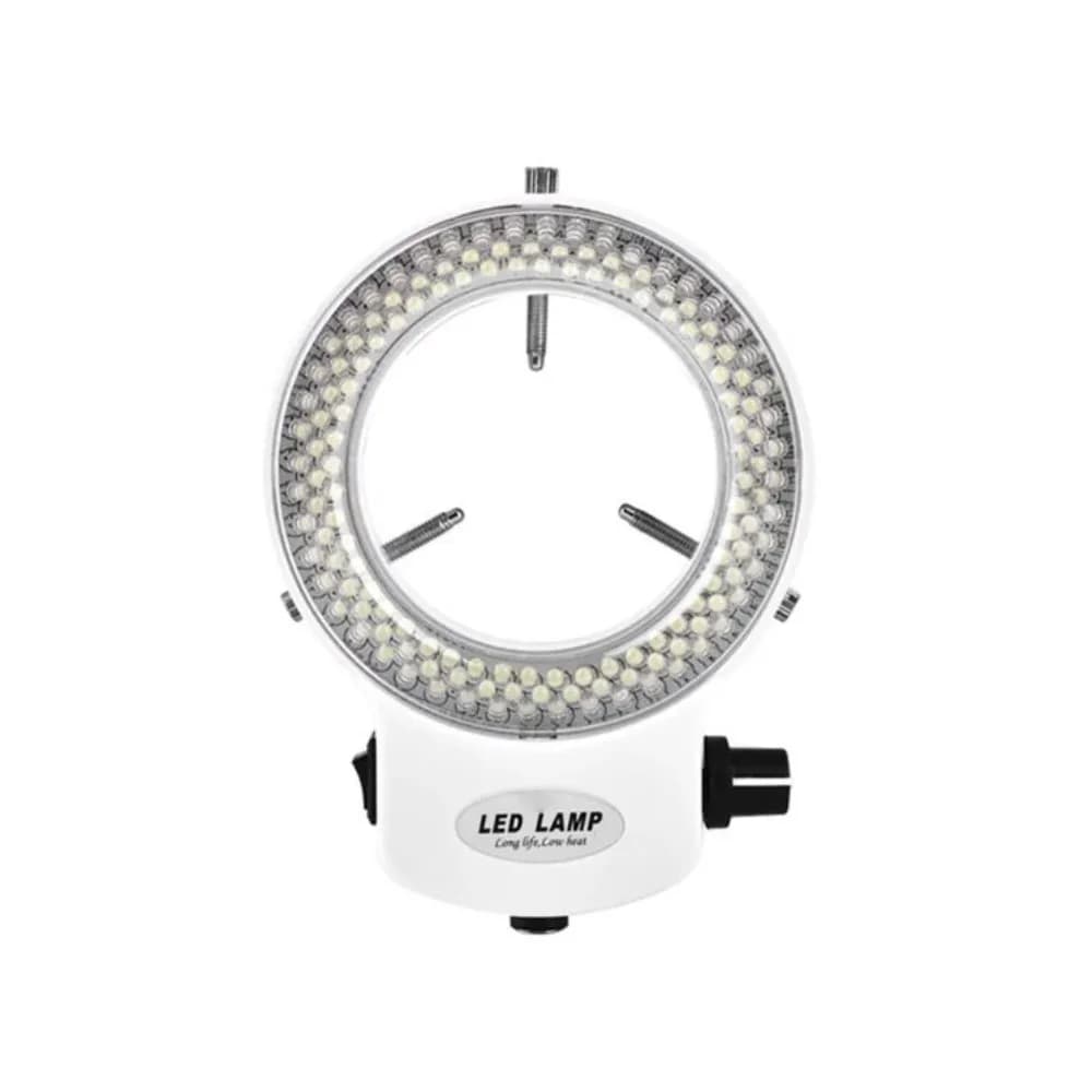 Black White Microscope Ring Light Non-Flickering Adjustable 144 LED Ring Light EU/US/UK Dimming Microscopes Protective Cover