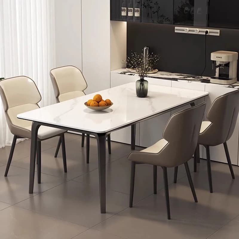Cheap High Design Dining Tables White Square Legs Space Saving Luxury Dining Tables Wooden Modern Mesas De Jantar Home Furniture