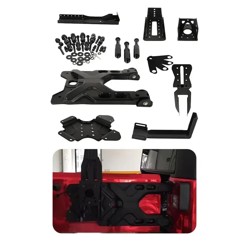 Off-road Tailgate Adjustable Bracket Reinforcement Spare Tire Carrier & Hinge for Jp Wrangler JK 2007-2017
