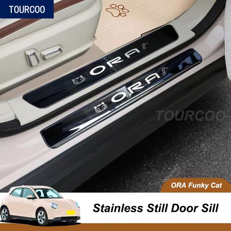 For ORA Funky Cat 2021-2025 Funky Cat GT Interior Exterior Door Sill Protective Cover Interior Styling Modified Accessories