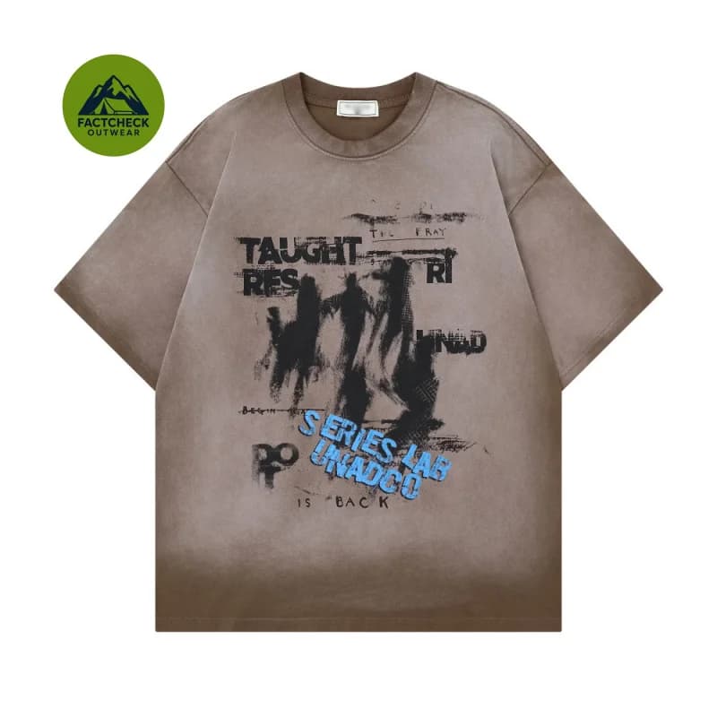 FACTCHECK High Quality EU US Size Wasteland-style splatter-paint graffiti short-sleeve shirtTShirt