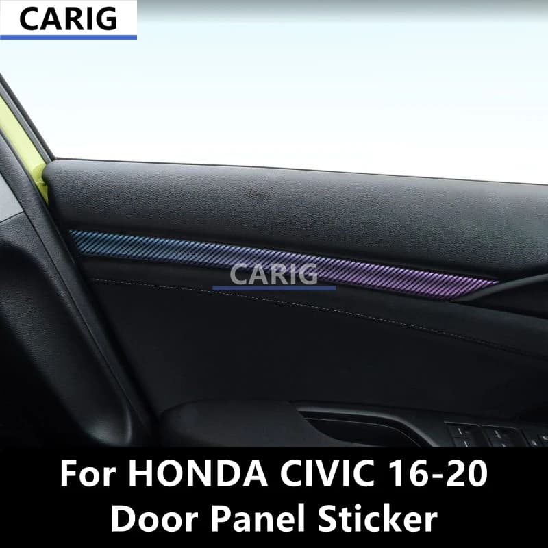For HONDA CIVIC 16-20 Door Panel Sticker Modified Carbon Fiber Interior Car Protective Film Accessories Modification