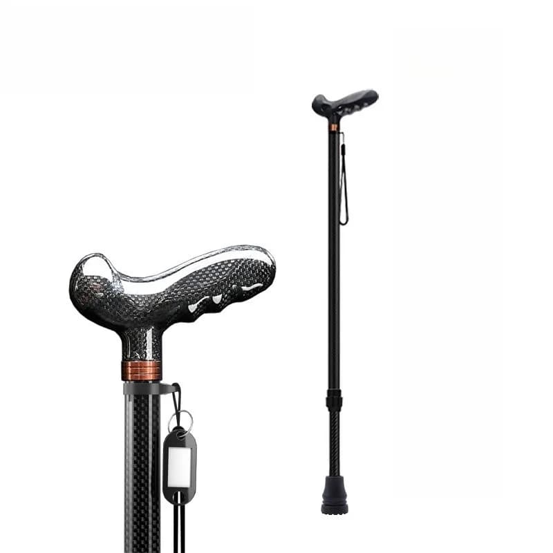 Ultra-light Retractable Carbon Hiking Booster Walking Anti-Slip Breaking Four-Legged Stable Armrest Stick Column Stick Device