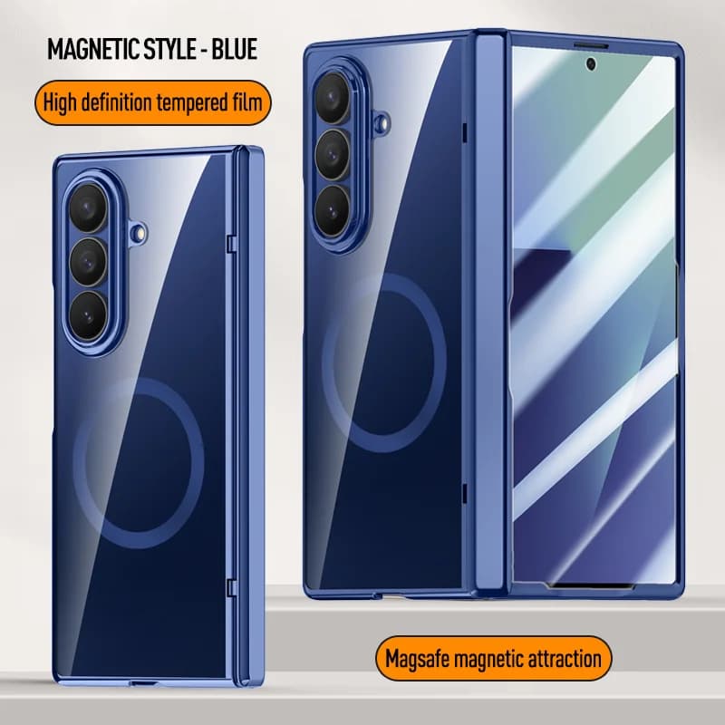 For Samsung Galaxy Z Fold7 Screen Protect Film HyalineCase Middle Hinge Magnetic For Magsafe Wireless Charging Shockproof Cover