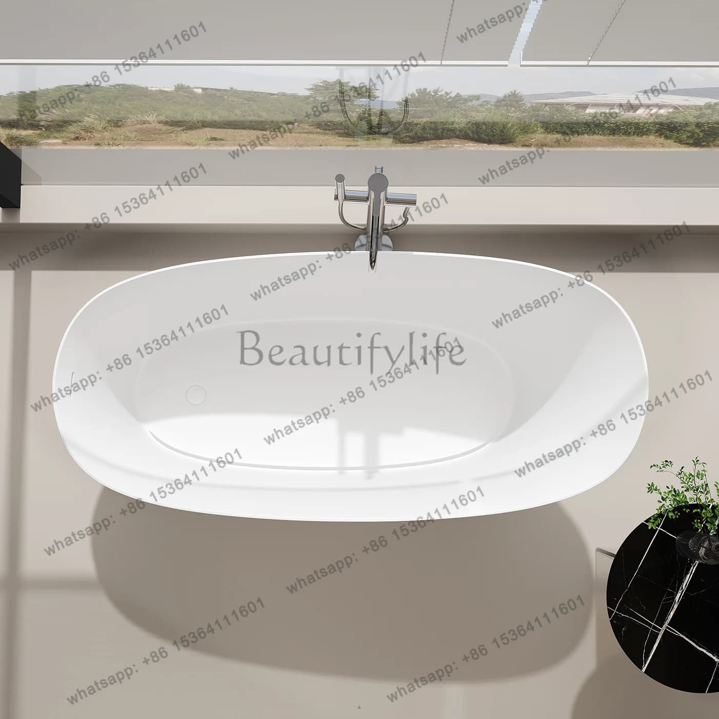 Irregular large-capacity independent integrated artificial stone bathtub Home hotel B & B