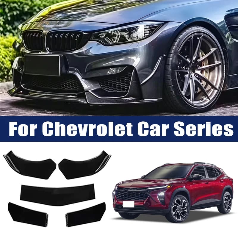 5Pcs ABS Front Bumper Lip Body Kit Spoiler Splitter Canard Trim Exterior Accessories For Chevrolet Malibu Cruze Camaro Equinox