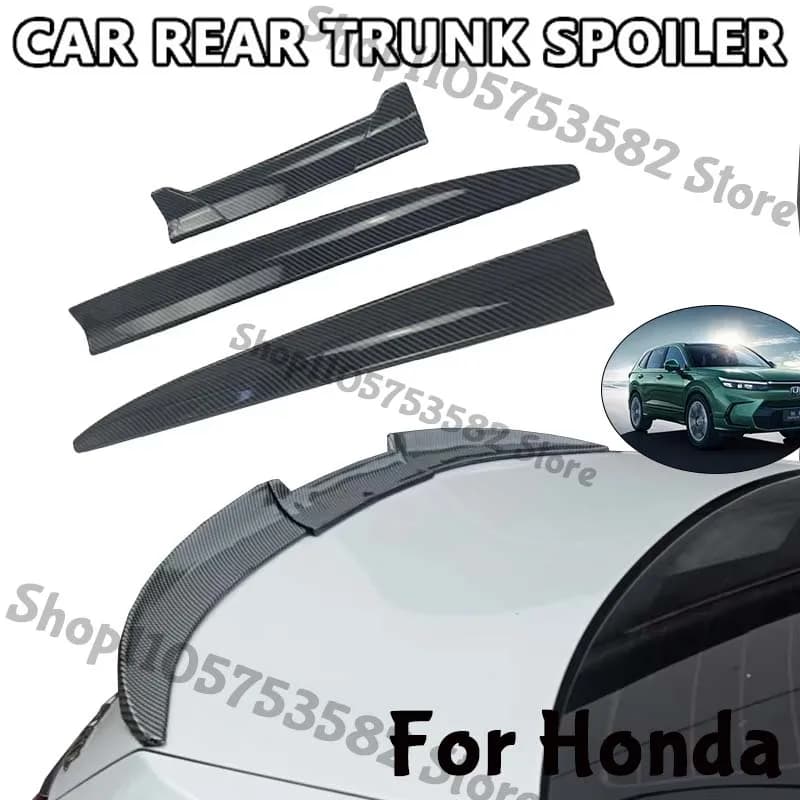 3Pcs DIY Cuttable Rear Trunk Spoiler Roof Wing Matte Black Universal Car Spoiler For Honda Sedan Hatchback Modification