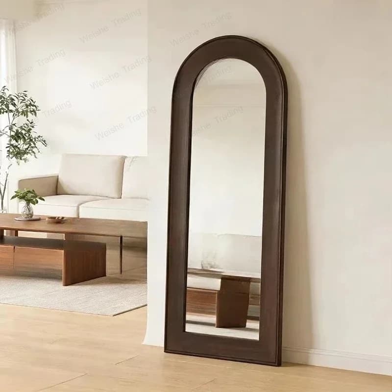 Vintage full-length mirror, arched home full body, bedroom wall-mounted fitting mirror  AB